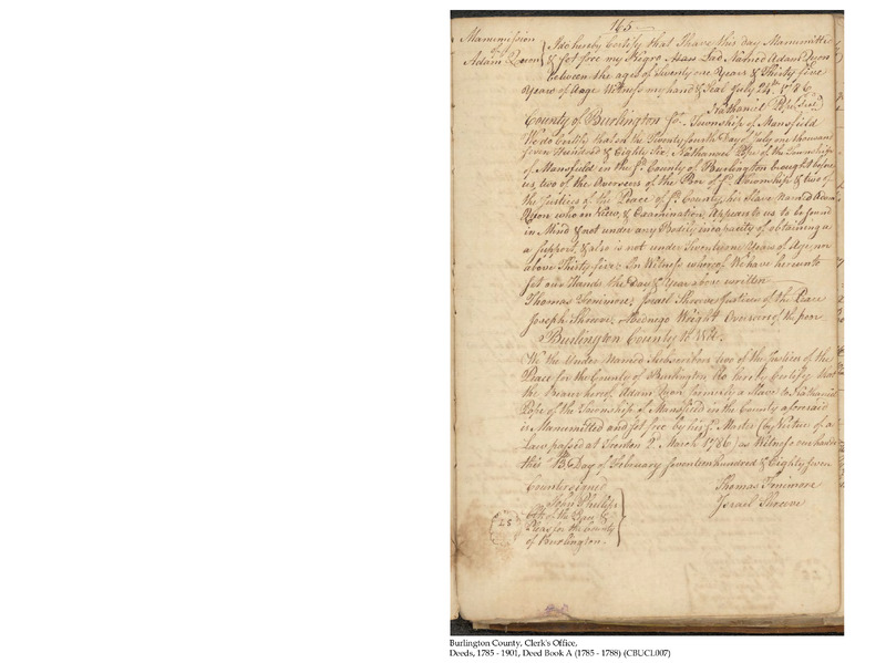 Burlington County Deed Book A, Folio 165