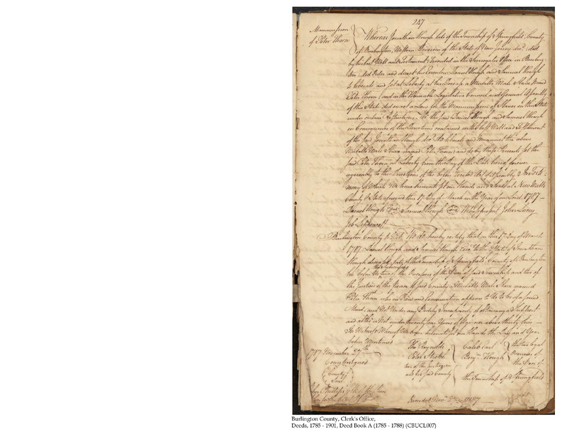 Burlington County Deed Book A, Folio 247