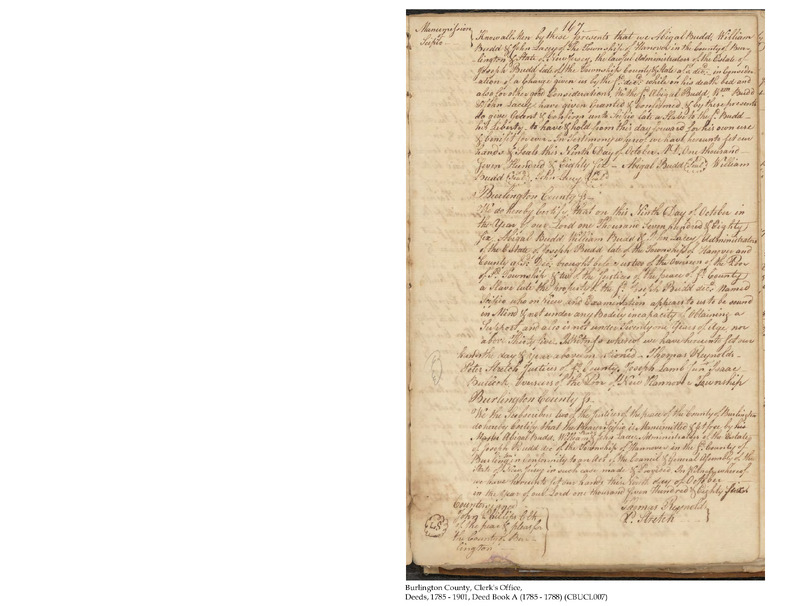 Burlington County Deed Book A, Folio 167