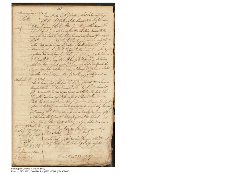 Burlington County Deed Book A, Folio 248