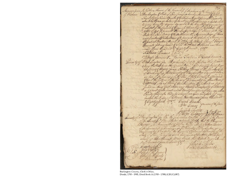 Burlington County Deed Book A, Folio 221